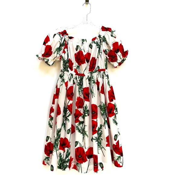Dolce & Gabbana Kids Poppy Print Dress Size 11Years NEW - Picture 4 of 12